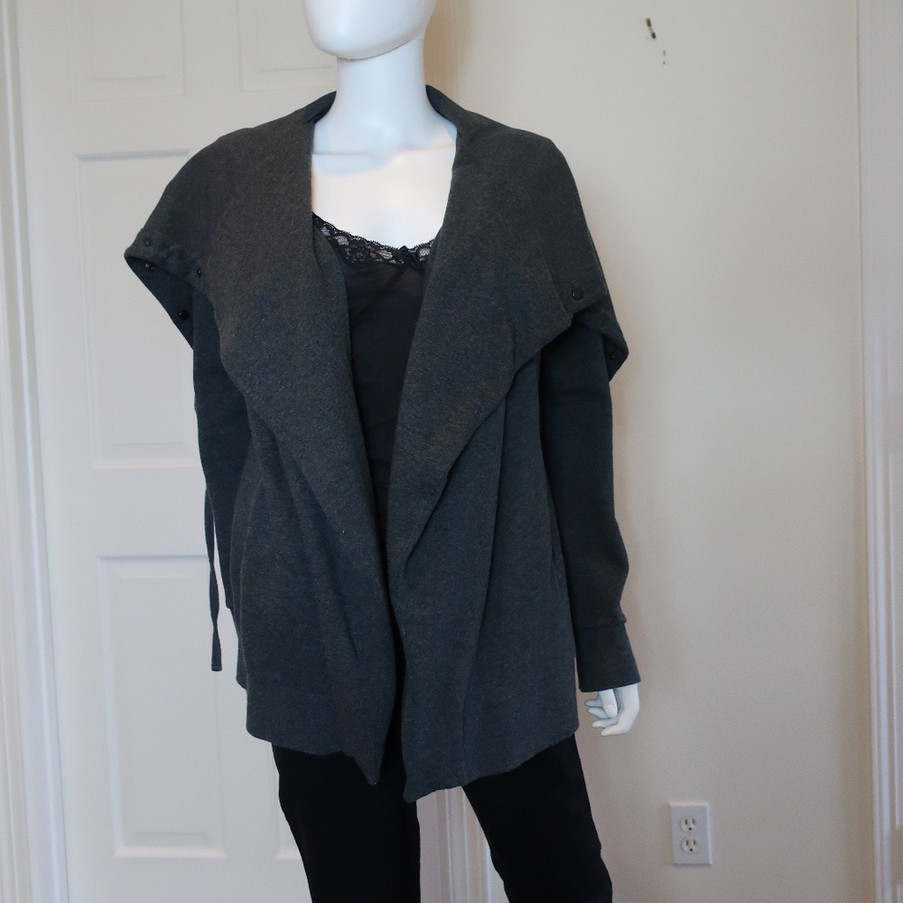 All Saints Wrap Jacket in Graphite Grey